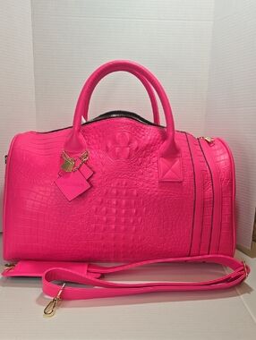Tote & Carry Hot Pink Apollo 2 Duffle Premium Vegan Leather